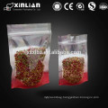 Transparent vacuum zipper stand up pouch packaging bags